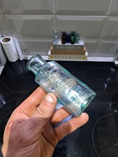 Boots The Chemist Large Mouth Bottle Aqua Glass Great Condition See Photos