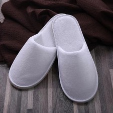 5-30 Spa Pairs Hotel Guest Slippers Closed Toe Towelling Disposable Terry Style