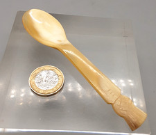 Vintage horn spoon with carved - horn,