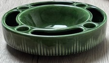 Jasba Ges Gesch Ceramic Green Advent Bowl Flower  3051 20 West German Vintage