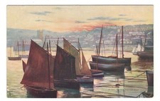 Tuck Oilette Postcard, Church, Harbour, Fishing Boats, St. Ives