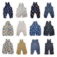 Ex Chainstore Boys Girls Summer Short and Long Dungarees 0-18 Months NEW