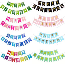 HAPPY BIRTHDAY BUNTING BANNER LETTER HANGING CARD PARTY DECORATION GARLAND