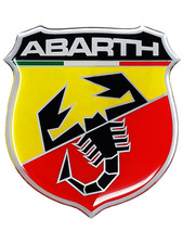 1x Abarth Adhesive Metal Badge 3D Logo Emblem Sticker Fiat Punto 500