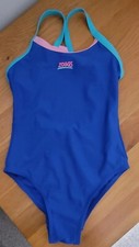 Zoggs Girls Ecolast Swimsuit Blue  28inch Great For Swimming Lessons 