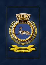 HMS PUMA FRAMED SHIPS CRESTS -