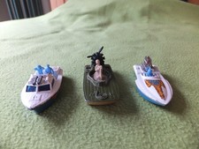 3 Matchbox Boats - Army Swamp Rat Air Boat - Police Launch - Seafire - FREE P&P