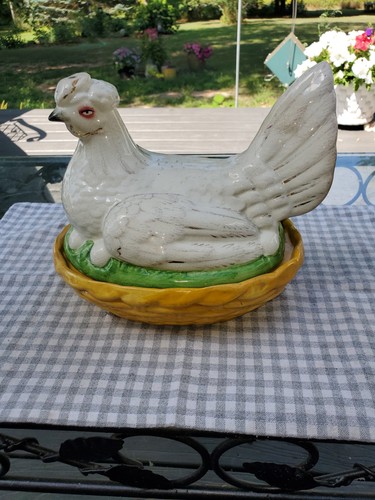 Antique staffordshire hen - antique,