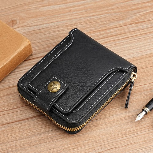 Mens leather zip around - leather,