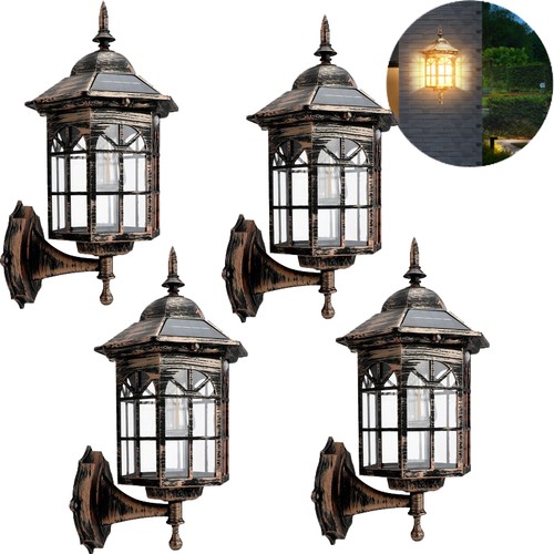 4pack led solar wall lantern - wall,