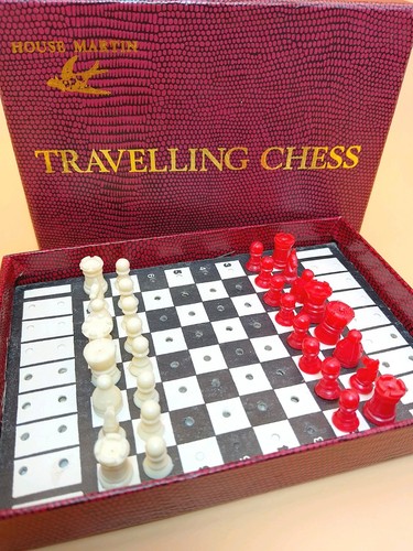 Vintage travel chess set peg - vintage,