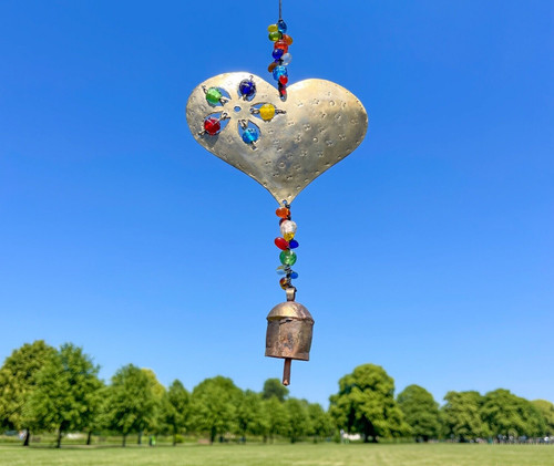 Heart iron wind chime - iron,