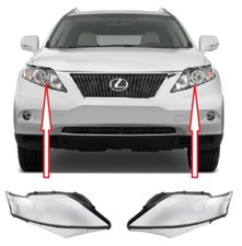 PAIR HEADLIGHT LAMP GLASS LENS