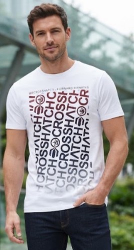 New mens crosshatch - crew, neck