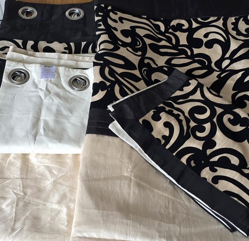 Black ivory curtains plus - black/ivory,