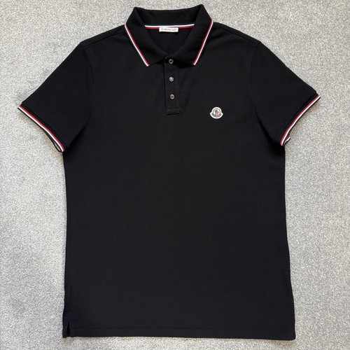 Moncler polo black size large - moncler,