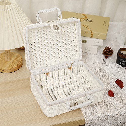 White rattan wicker picnic - rattan,