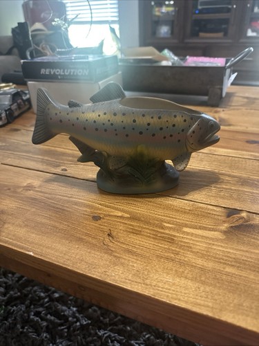 Vtg ceramic fish - pot, plant