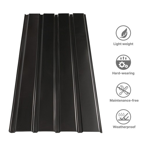3pcs black corrugated roof - black,