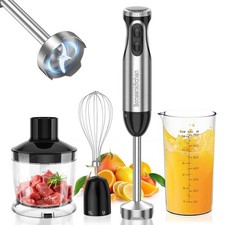 Bonsenkitchen Stainless Steel Hand Blender, 4-in-1 Stick Blender 1000W, 20 Speed