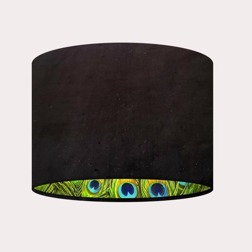 Black velvet peacock feather - velvet,