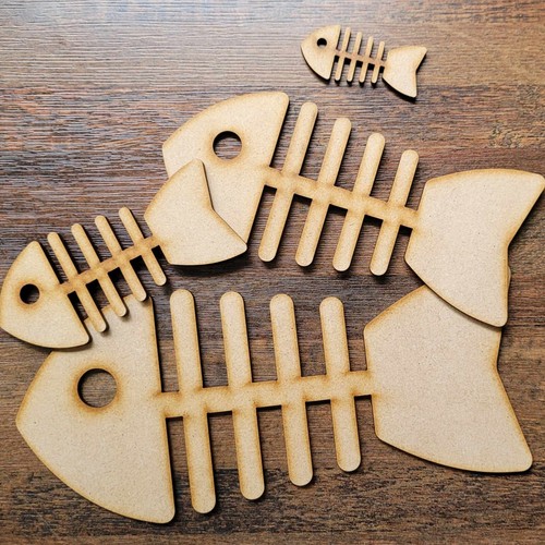 Wooden large fish bones craft - wooden,