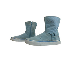 BABY CHAM Ladies Womens Boots Trainers Size UK 4 EU 37 Blue Bikers Fabric Boots