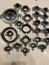 Assortment of Rubber Lined Pipe Clips Pipe Clamp Brackets EPDM M10 15-97mm