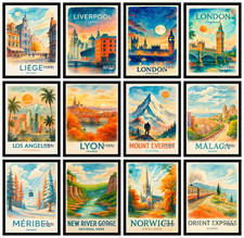 Famous Landmarks Travel Poster