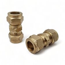 Brass Connectors Compression Pipe Fittings Plumbing Coupling With Olives