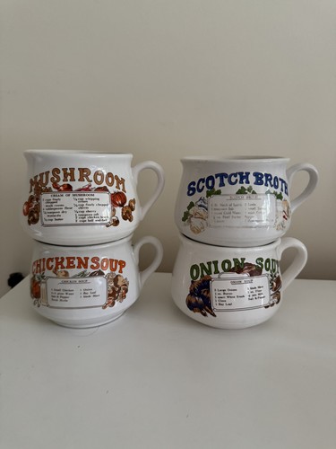 Vintage soup mugs with - mugs,