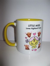 Little Miss Loves Highland Cows Ceramic Novelty Mug Displayed Only FREE P&P