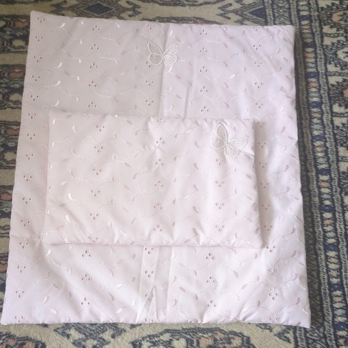 Doll quilt pillow - &, pastel