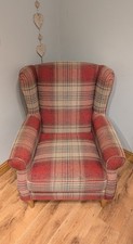 Next Red Check Tweed Wingback