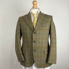 Dunn & Co Blazer Jacket Men's 38S Green Check Ballantyne Scotland Great Britain