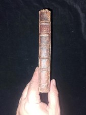 Genuine 18C antique book Joseph Addison Poems + Cato Tragedy 1719 leather bound