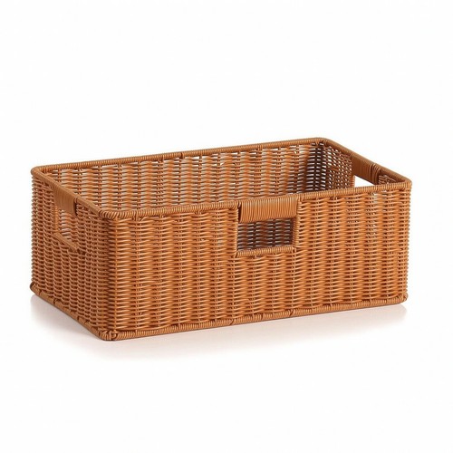 Plastic weave storage basket - plastic,