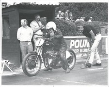 TRIBSA 650cc & DENIS JENKINSON AT SHELSLEY WALSH AUGUST 1992 B/W PHOTOGRAPH