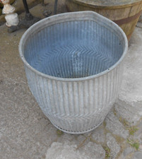 GENUINE VINTAGE RUSTIC GALVANISED DOLLY TUB  / GARDEN PLANTER 