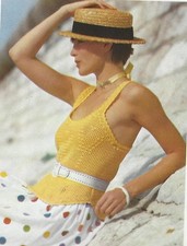 Ladies Summer Cotton Top Crochet Pattern 32-40" Perle 5 cotton 873