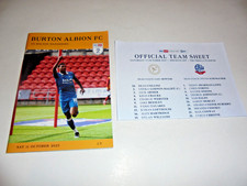 2025/26 BURTON ALBION HOME PROGRAMMES + TEAMSHEET CHOOSE FROM LIST