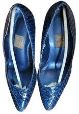 J Renee Blue Faux Crocodile