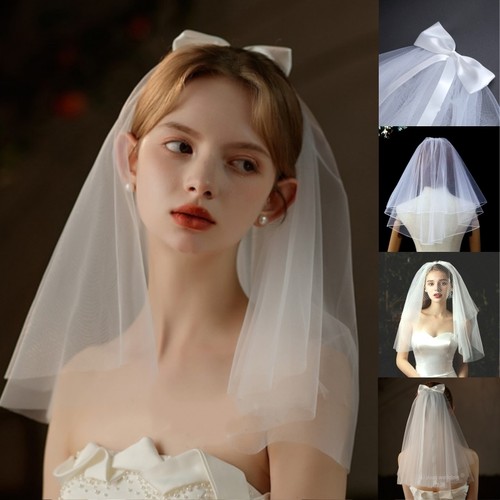 Short bridal wedding veil - short,