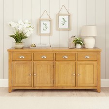 Cheshire Oak Extra Large 4 Drawer 4 Door Sideboard