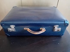 Navy Blue Globetrotter Hard Shell  Suitcase - Vintage. 50 x 34 x 15 cm