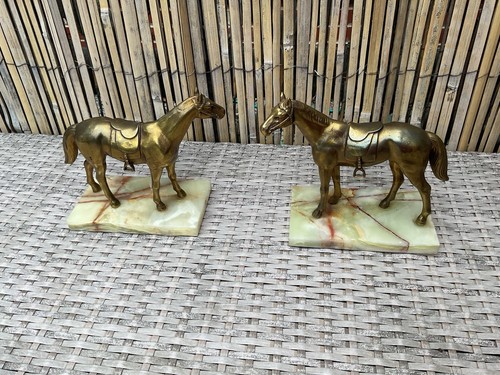 Pair brass effect spelter - pair,