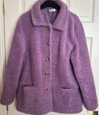 Ladies Lilac Teddy Jacket Size 14/16 * VGC