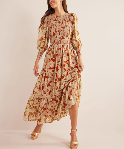 Boden smocked metallic maxi - smocked,