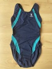 TYR Durafast Swimsuit Size 34 Navy Turquoise