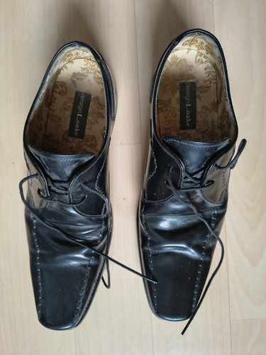 Loake black mens leather - black,
